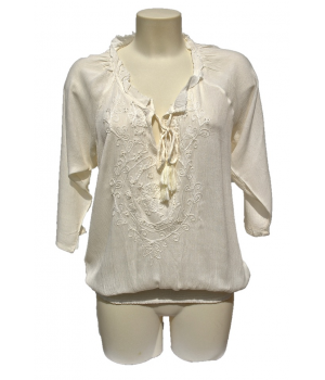 Crepe blouse with embroidery