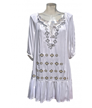 Tunic with gold & silver embroidery